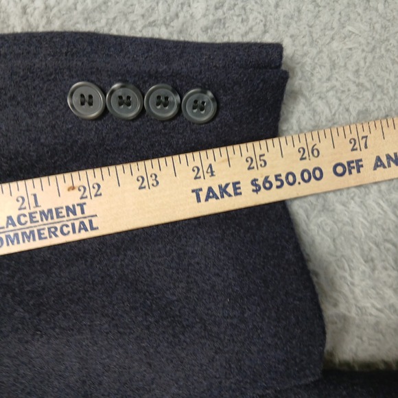 Turnbury Men's 48R Camel Hair Blazer Sport Coat 100% Camelhair Navy Blue Paisley - Picture 6 of 7